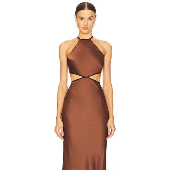 Misha Edem Dress Brown - Picture 1 of 5